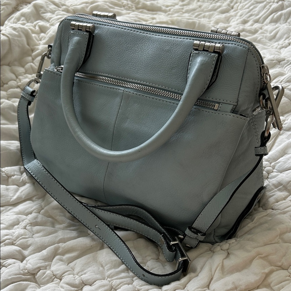 Elliott Lucca Blue Leather Satchel